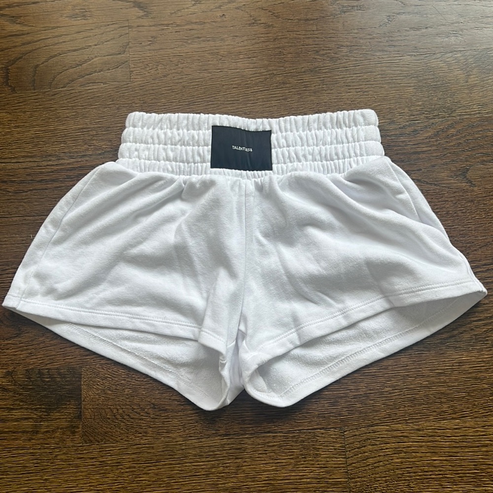 Talentless Womens Boxing Shorts - White